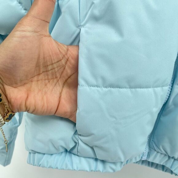 All in Motion Girls Blue Short Puffer Jacket M(8) NWT Wind & Water Resistant Zip - Picture 4 of 17